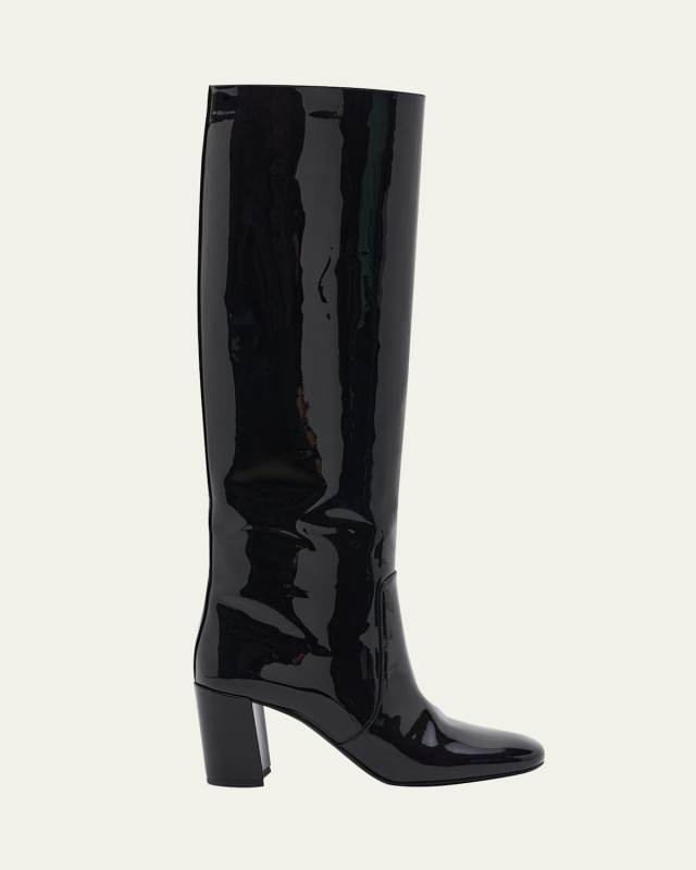 Who Patent Block-Heel Knee Boots
