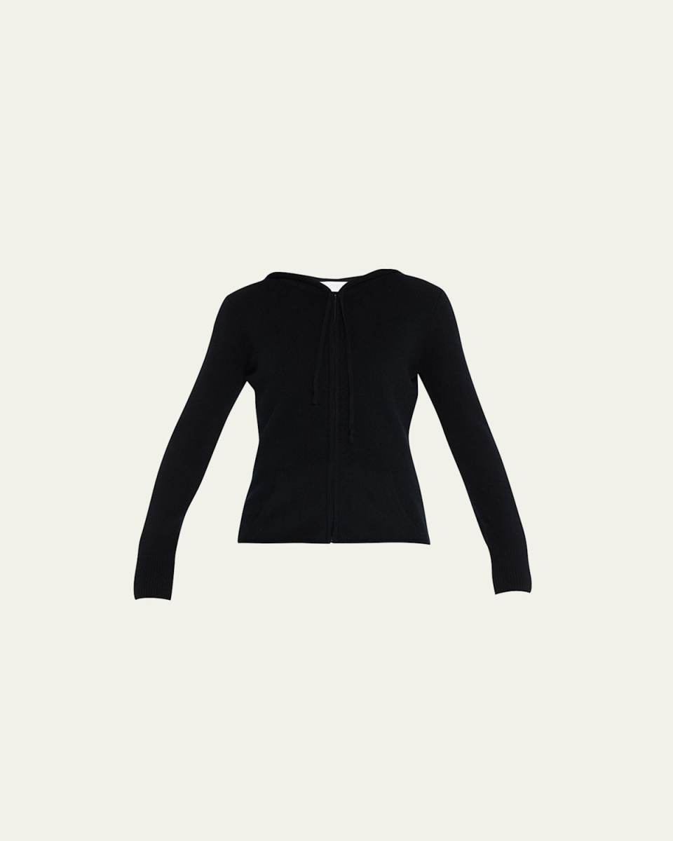 Cashmere Racer Stripe Zip-Front Hoodi