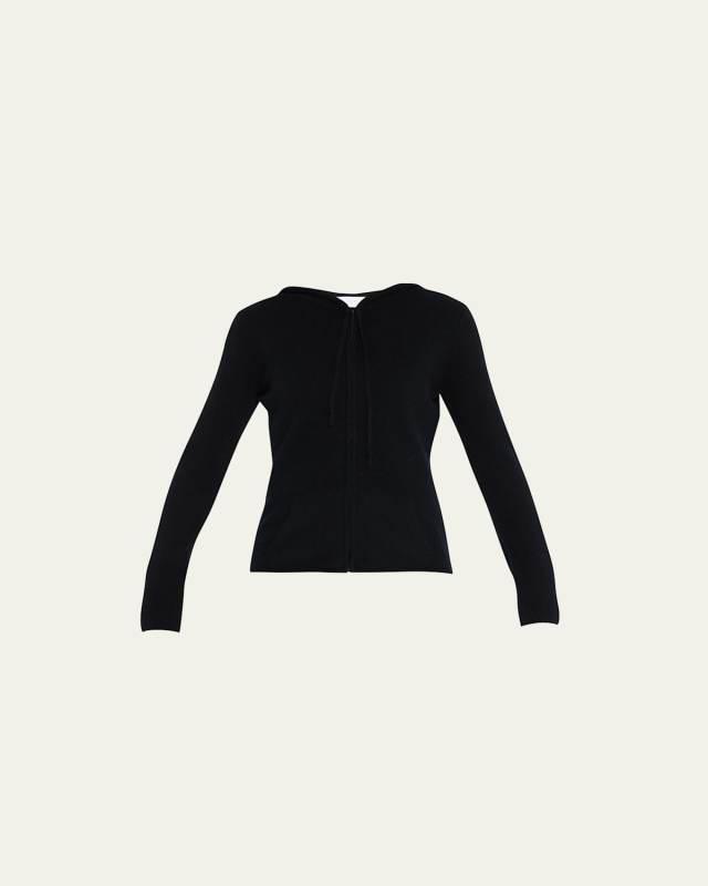 Cashmere Racer Stripe Zip-Front Hoodi
