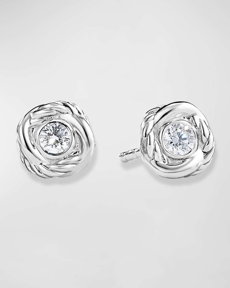 Infinity Diamond Stud Earrings in 18k White Gold