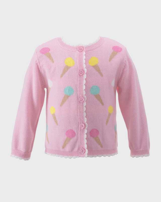 Girl's Ice Cream Cardigan, Size 3M-24