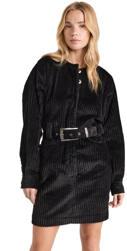 Alix of Bohemia Laurent Licorice Corduroy Dress Black Licorice