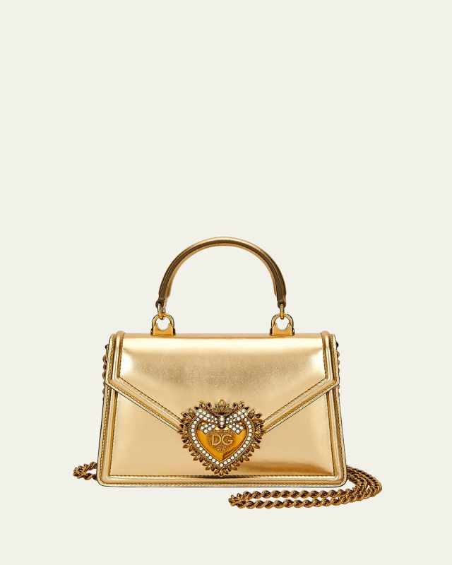 Devotion Mini Metallic Leather Top-Handle Bag