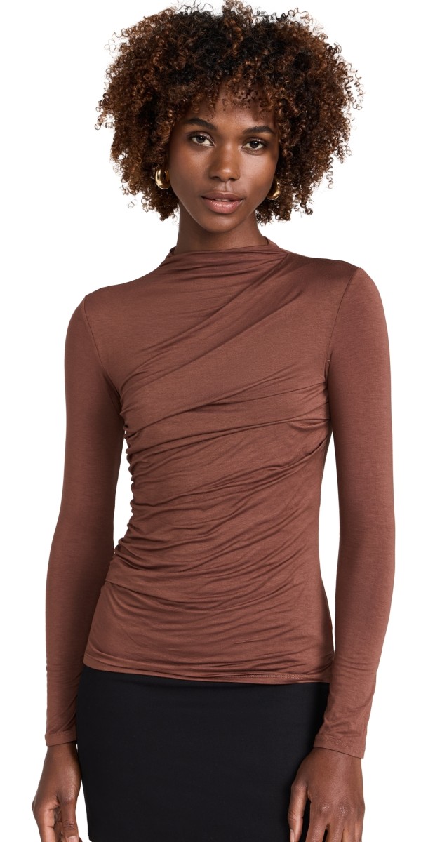 Enza Costa Long Sleeve Twist Top Nutshell