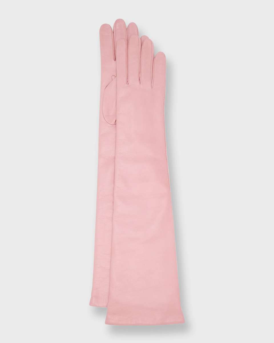Long Cashmere-Lined Leather Gloves