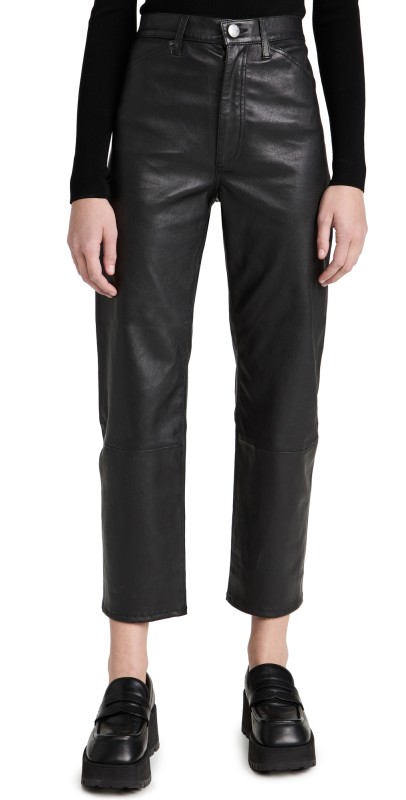 SPRWMN Straight Leg Leather Pants Black