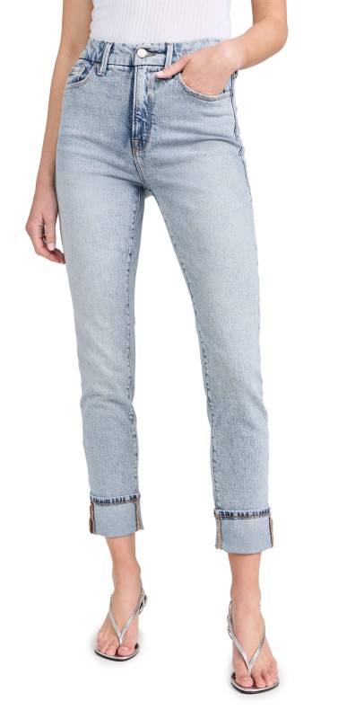Good American Good Classic Cuffed Jeans Indigo703