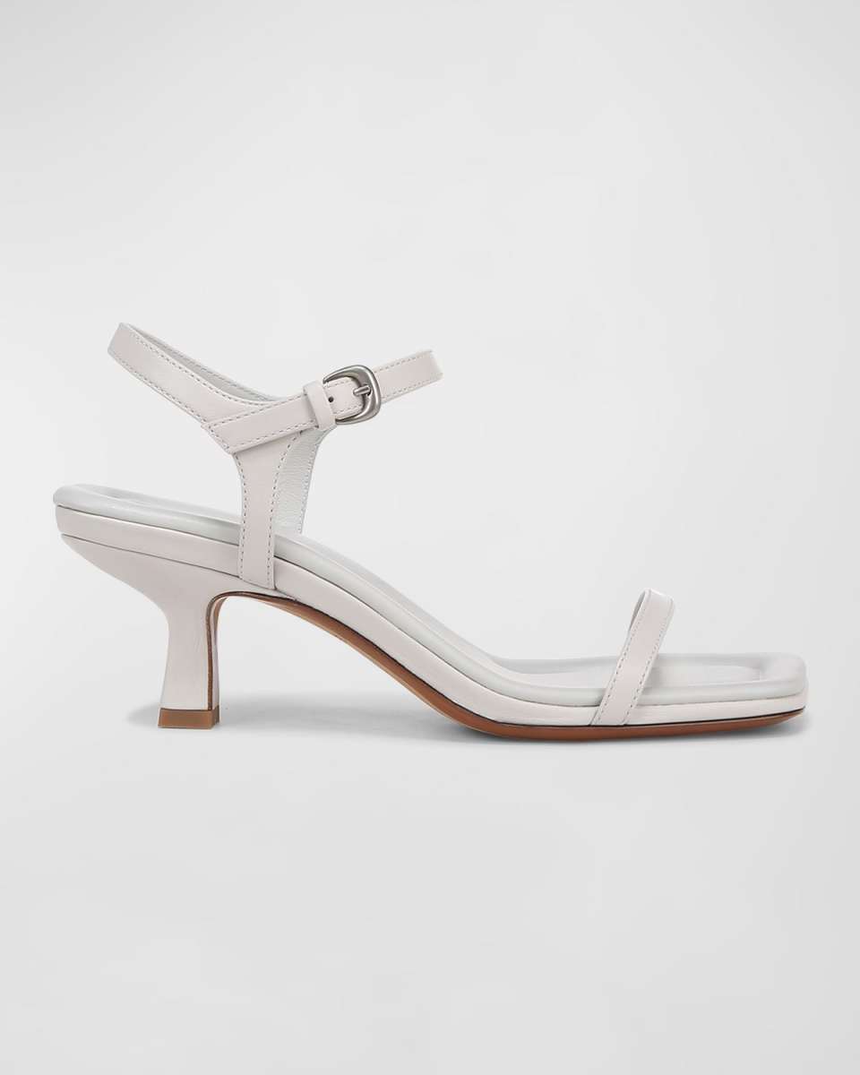 Coco Leather Kitten-Heel Sandals