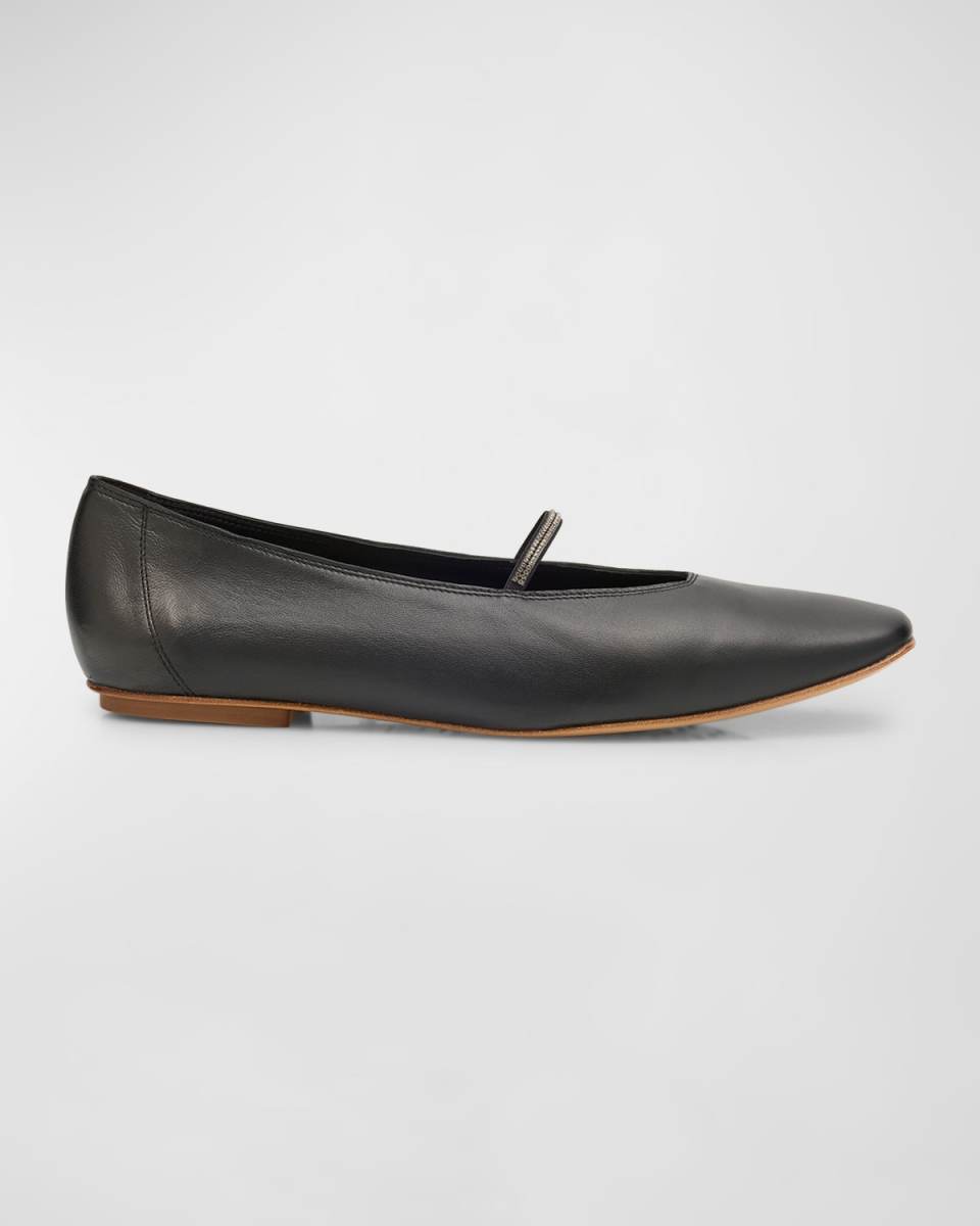 Tila Crystal-Strap Ballerina Flats