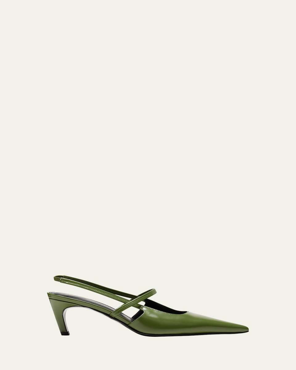 Sharp Leather Slingback Pumps