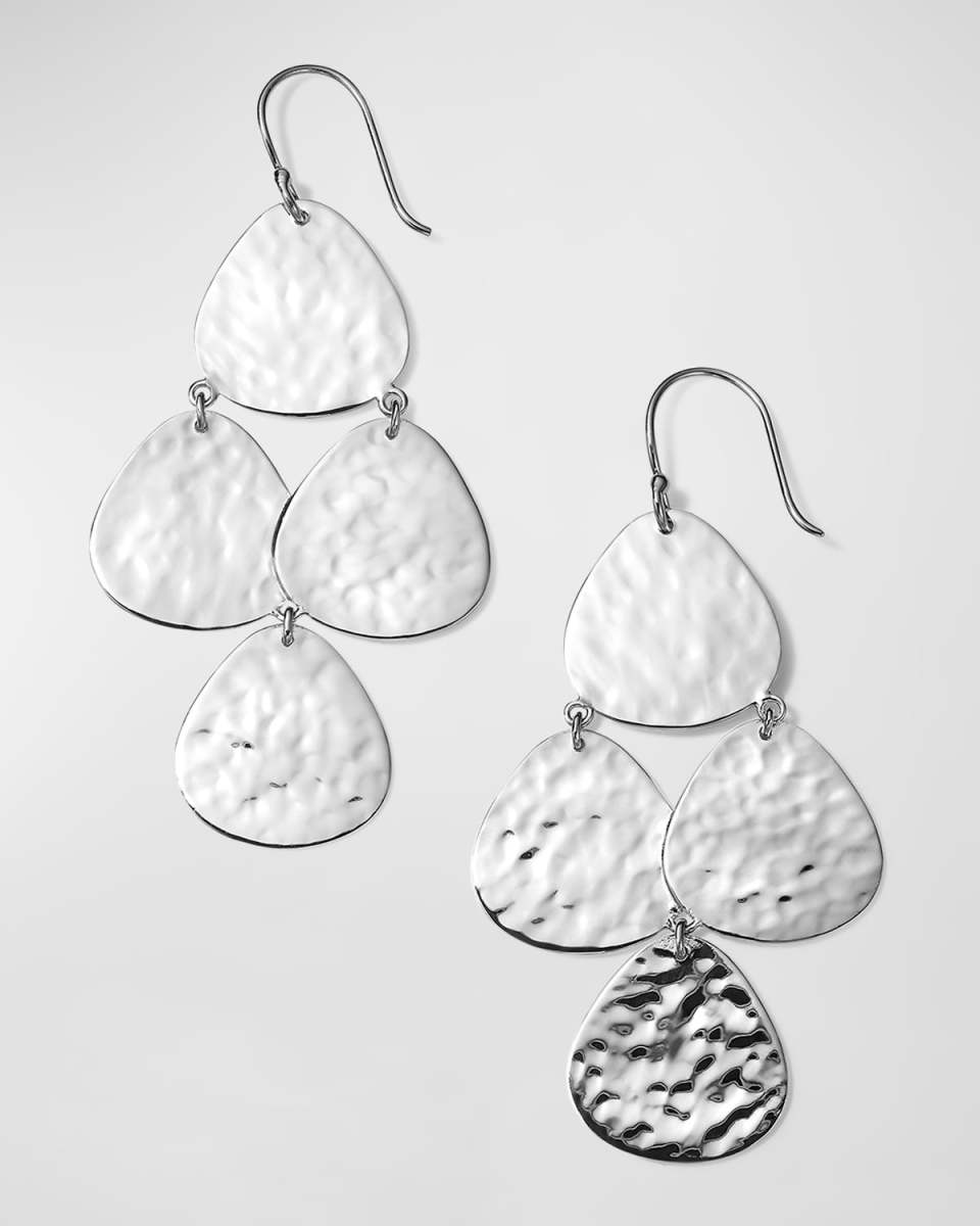 Crinkle Small Nomad Cascade Earrings in Sterling Silver
