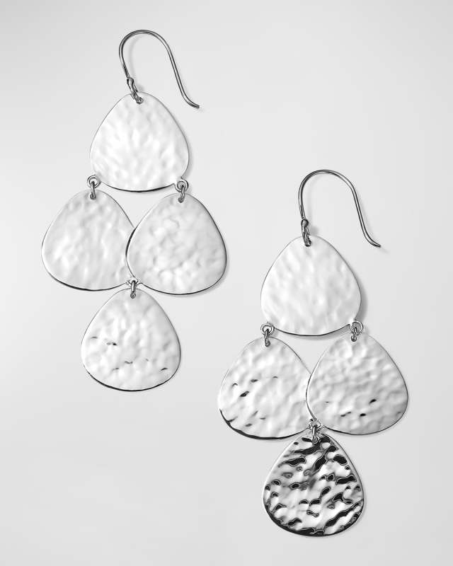 Crinkle Small Nomad Cascade Earrings in Sterling Silver