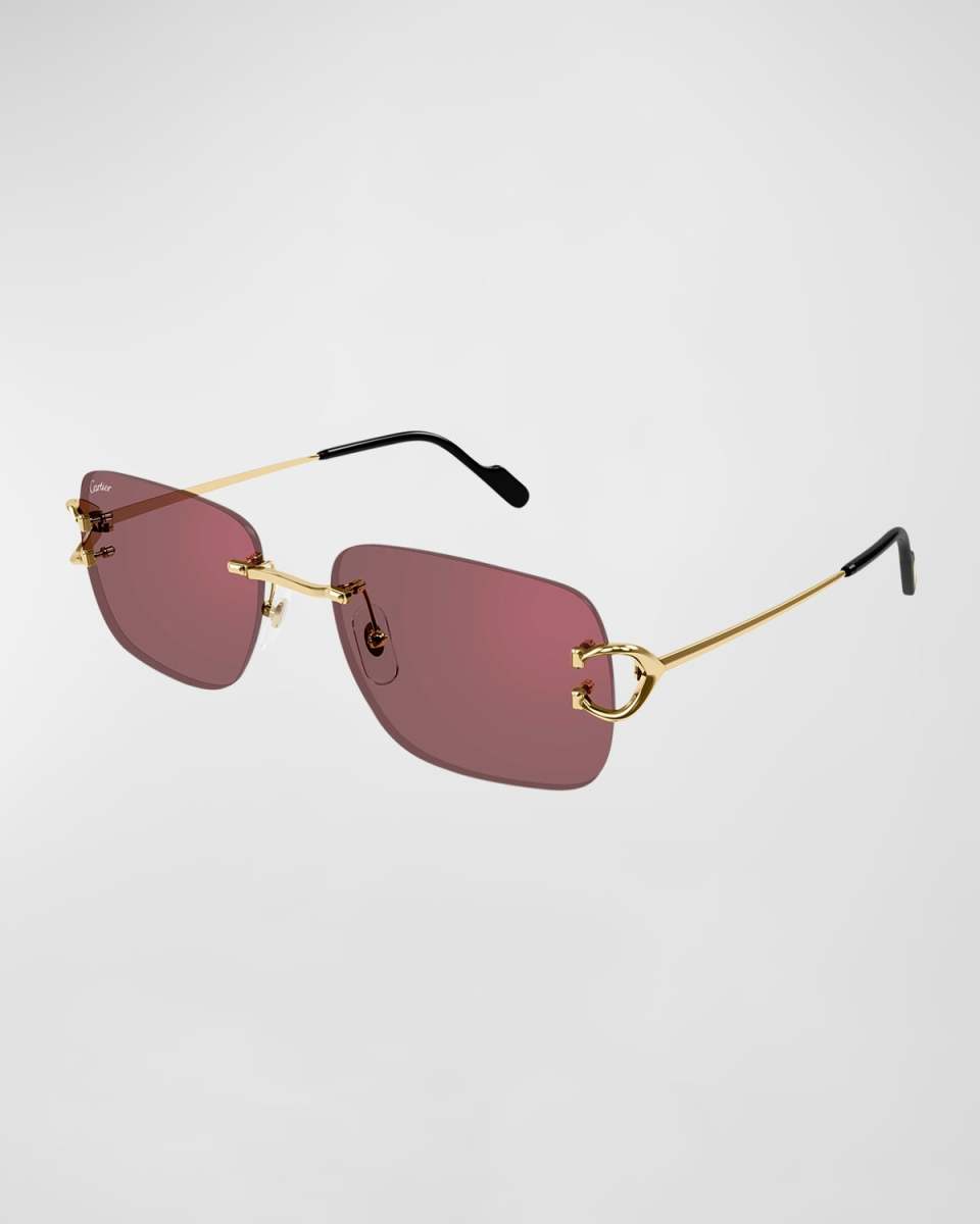 Signature C Metal Rectangle Sunglasses