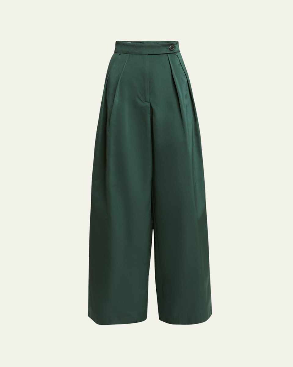 Pamplona Double-Pleated Wide Leg Pants