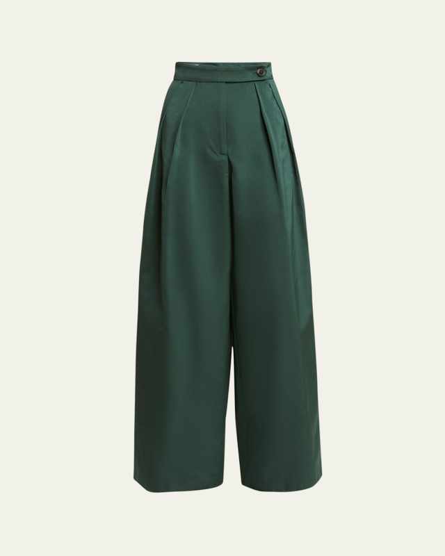 Pamplona Double-Pleated Wide Leg Pants