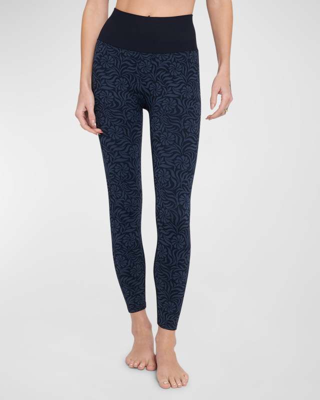 Seamless Floral Jacquard 7/8 Leggings