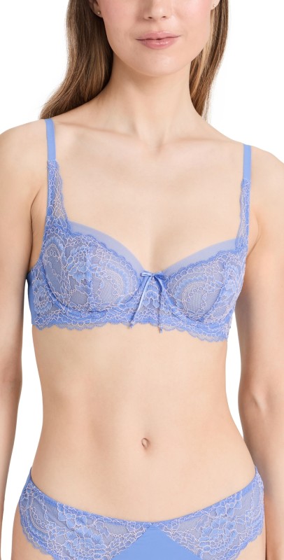 Skarlett Blue Minx Balconette Bra Blue Nile / Light Pink