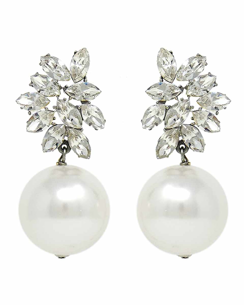 24k Gold Electroplate Crystal Pearl Earrings