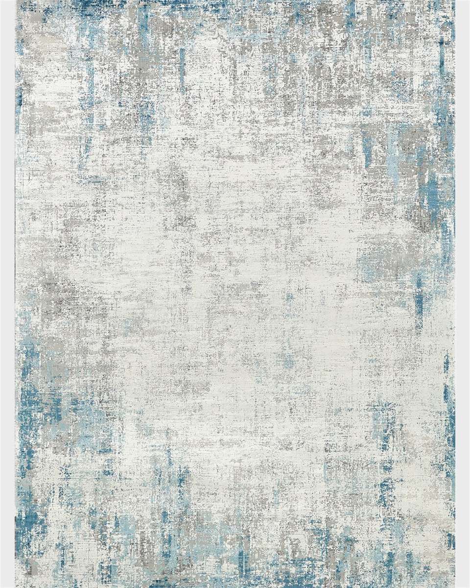 Mercuri Power-Loomed Blue & Silver Rug, 9' x 12'