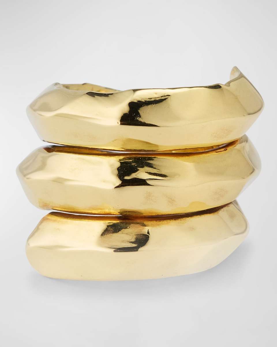 18K E. F. Classico Organic Surface Triple Wrap Knife-Edge Ring, Size
