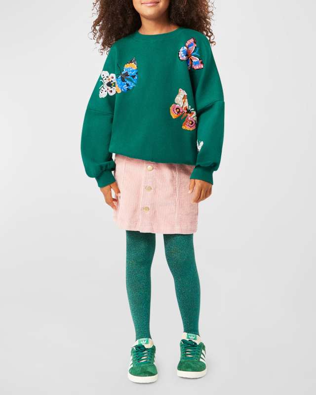 Girl's Marika Embellished Butterfly Sweatshirt, Size 8-12