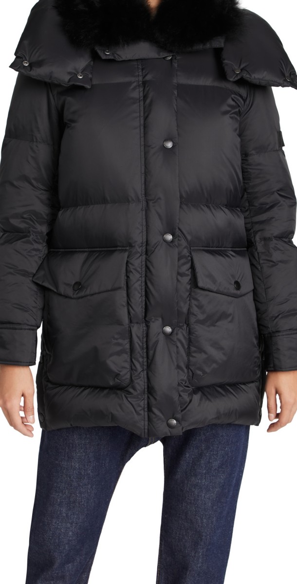 Army By Yves Salomon Down Coat Noir