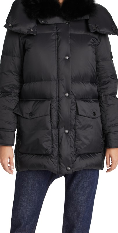 Army By Yves Salomon Down Coat Noir