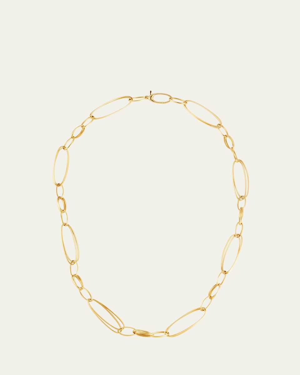 18k Gold Ellipse Chain Necklace, 19"
