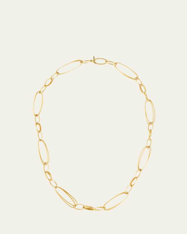 18k Gold Ellipse Chain Necklace, 19"