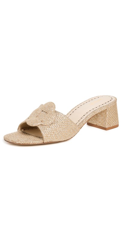 Larroudé Flora Mules Gold