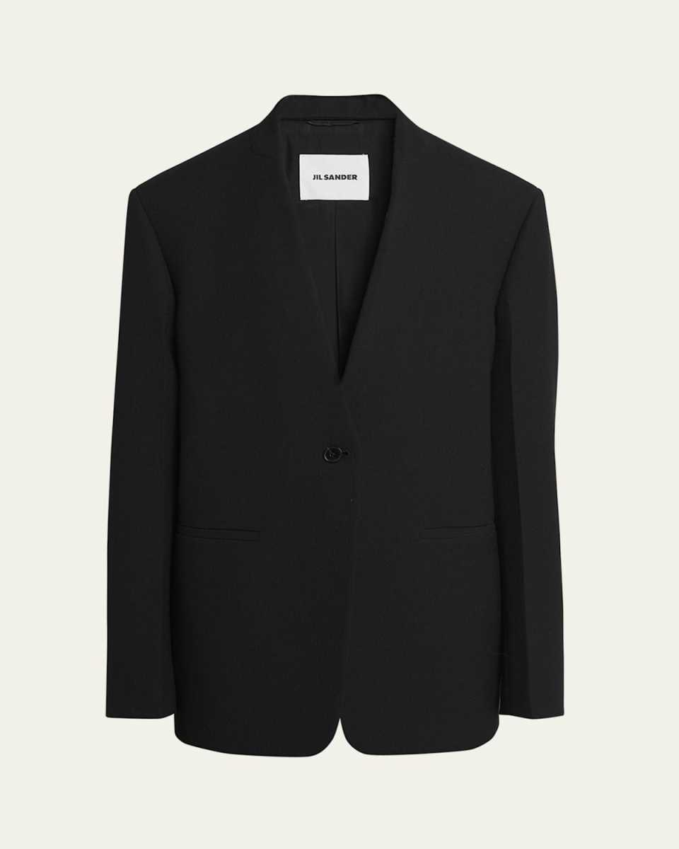 One-Button Wool Jacket