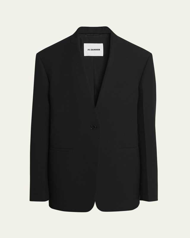 One-Button Wool Jacket