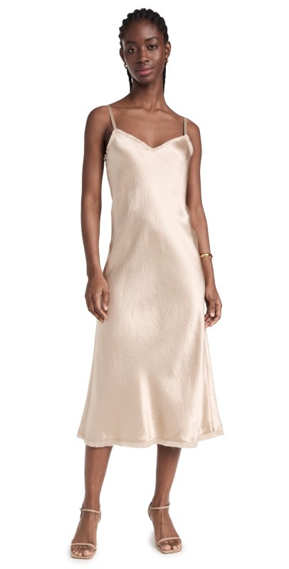 Vince Fray Edge Cami Bias Dress Pale Nut