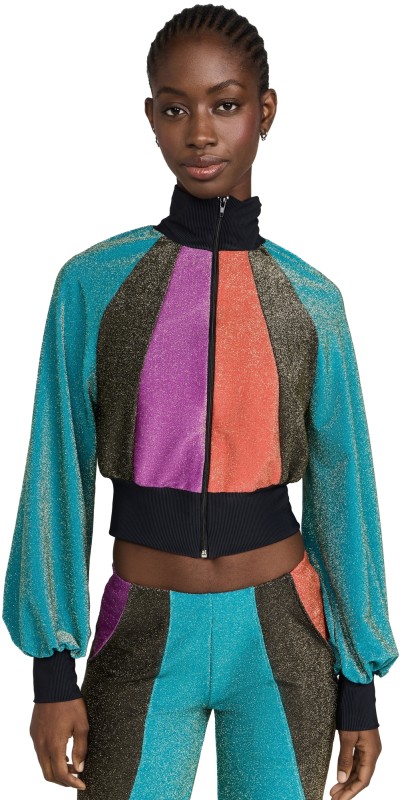 BruceGlen Metallic Colorblock Track Jacket Blue/Black