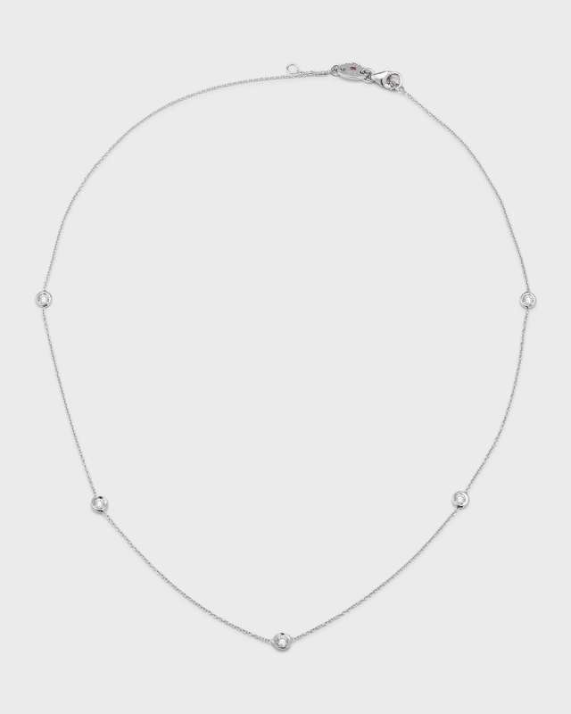 18k Gold Diamond Station Necklace