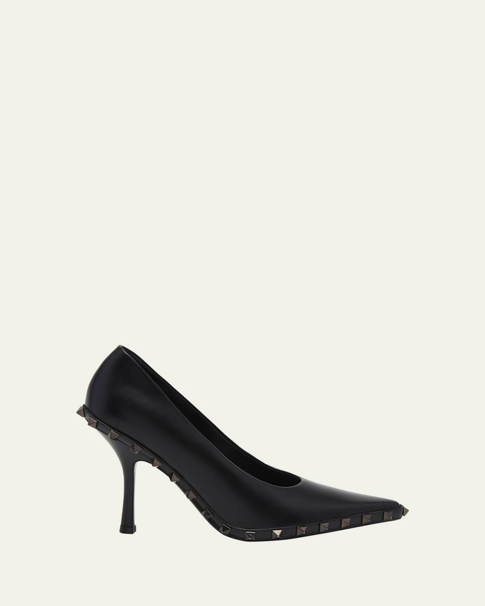 Rockstud Leather Stiletto Pumps
