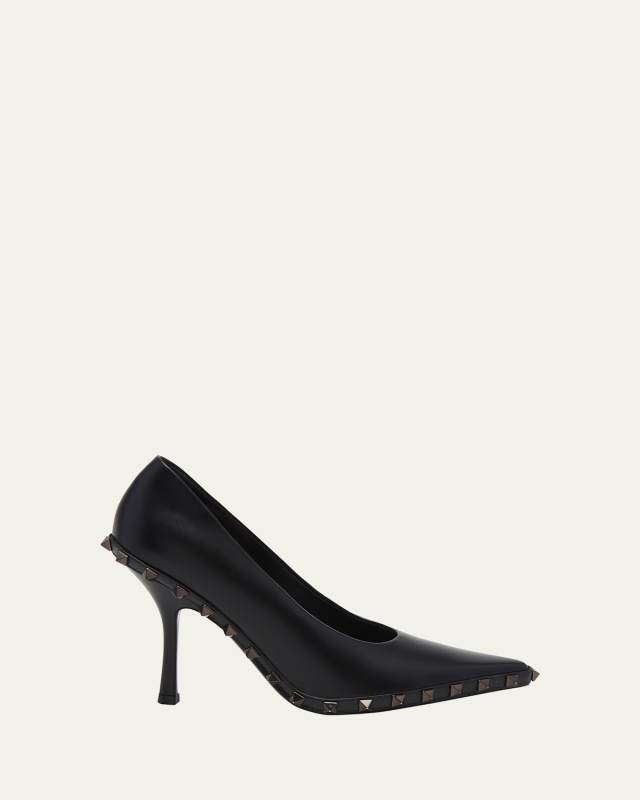 Rockstud Leather Stiletto Pumps