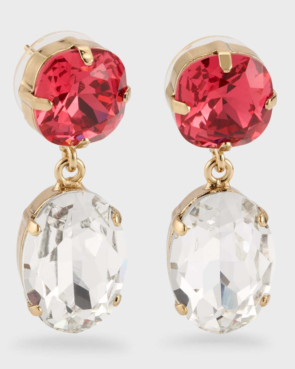 Olivia Round and Oval Crystal Drop Earrings