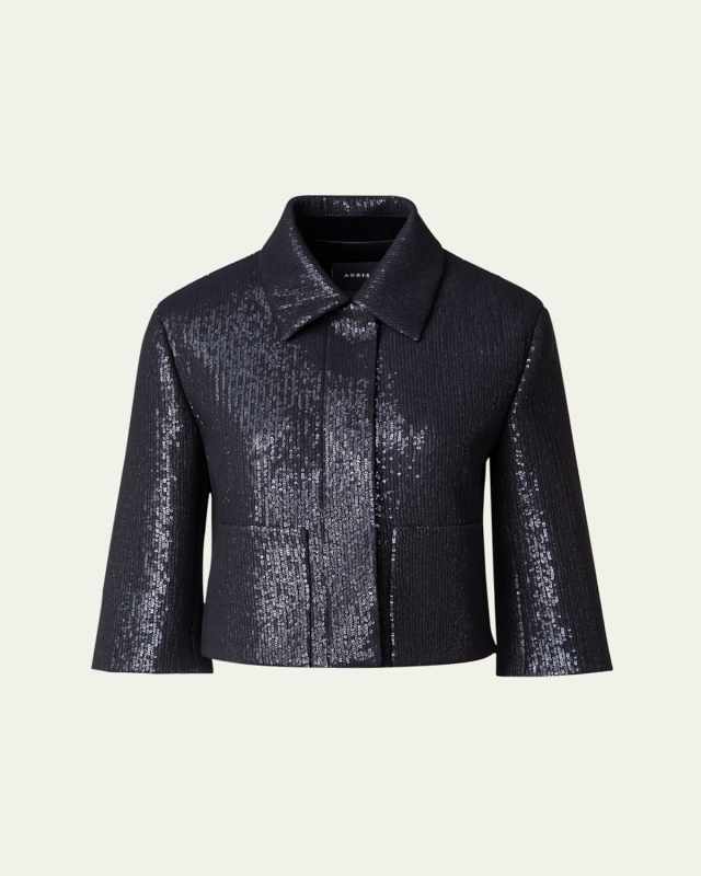 Winslow Silk Chiffon Sequin Short Jacket