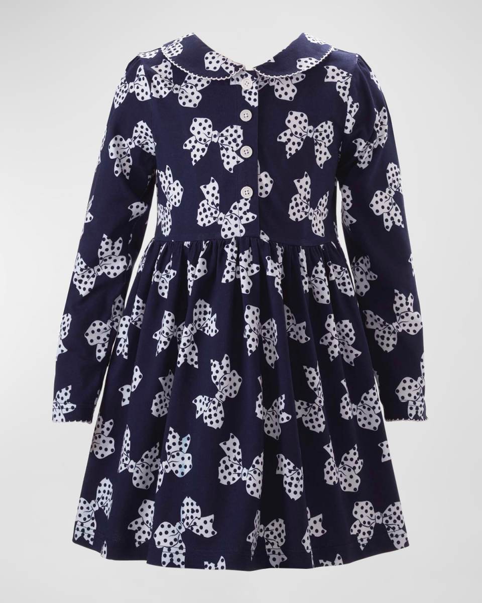Girl's Polka Dot Bow Dress, Size 2-10