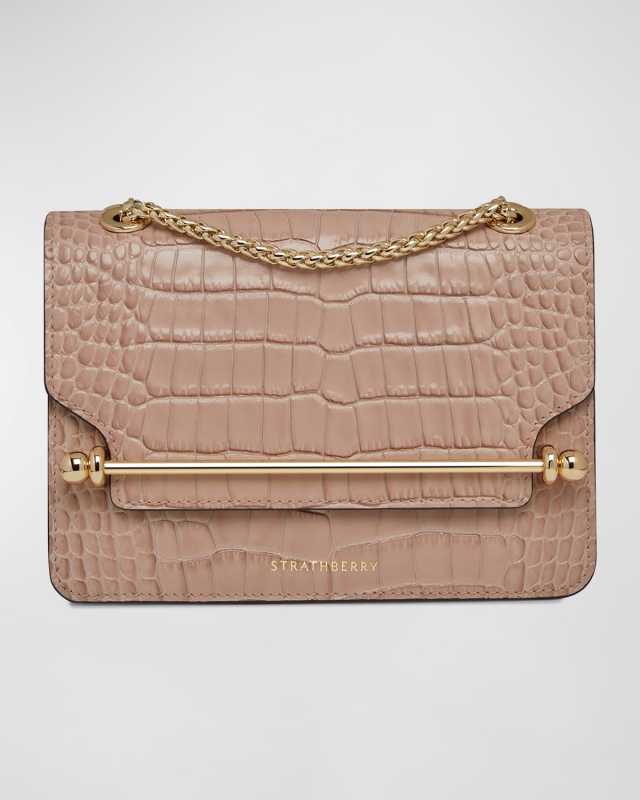 Mini East-West Croc-Embossed Leather Crossbody Bag