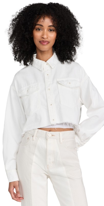 MOUSSY VINTAGE Southfork Cropped Shirt White