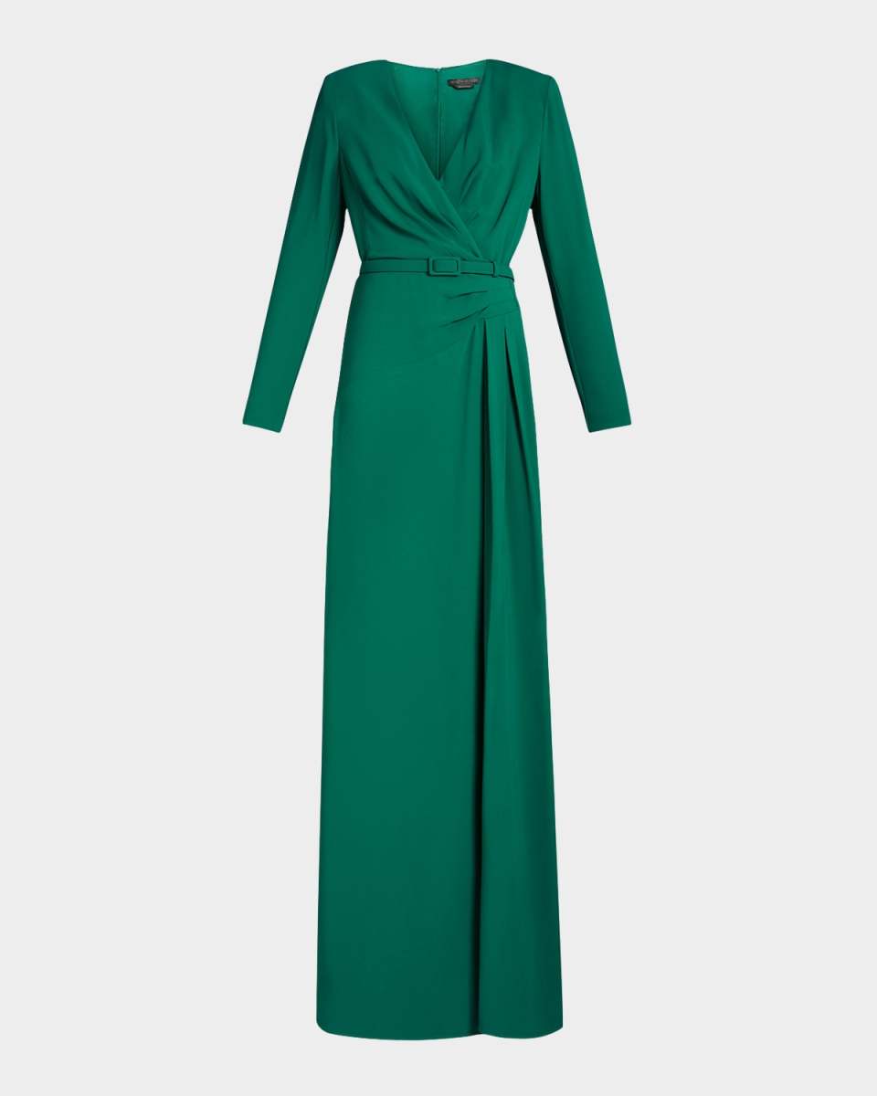 Plus Size Bonbon Pleated Trumpet Gown
