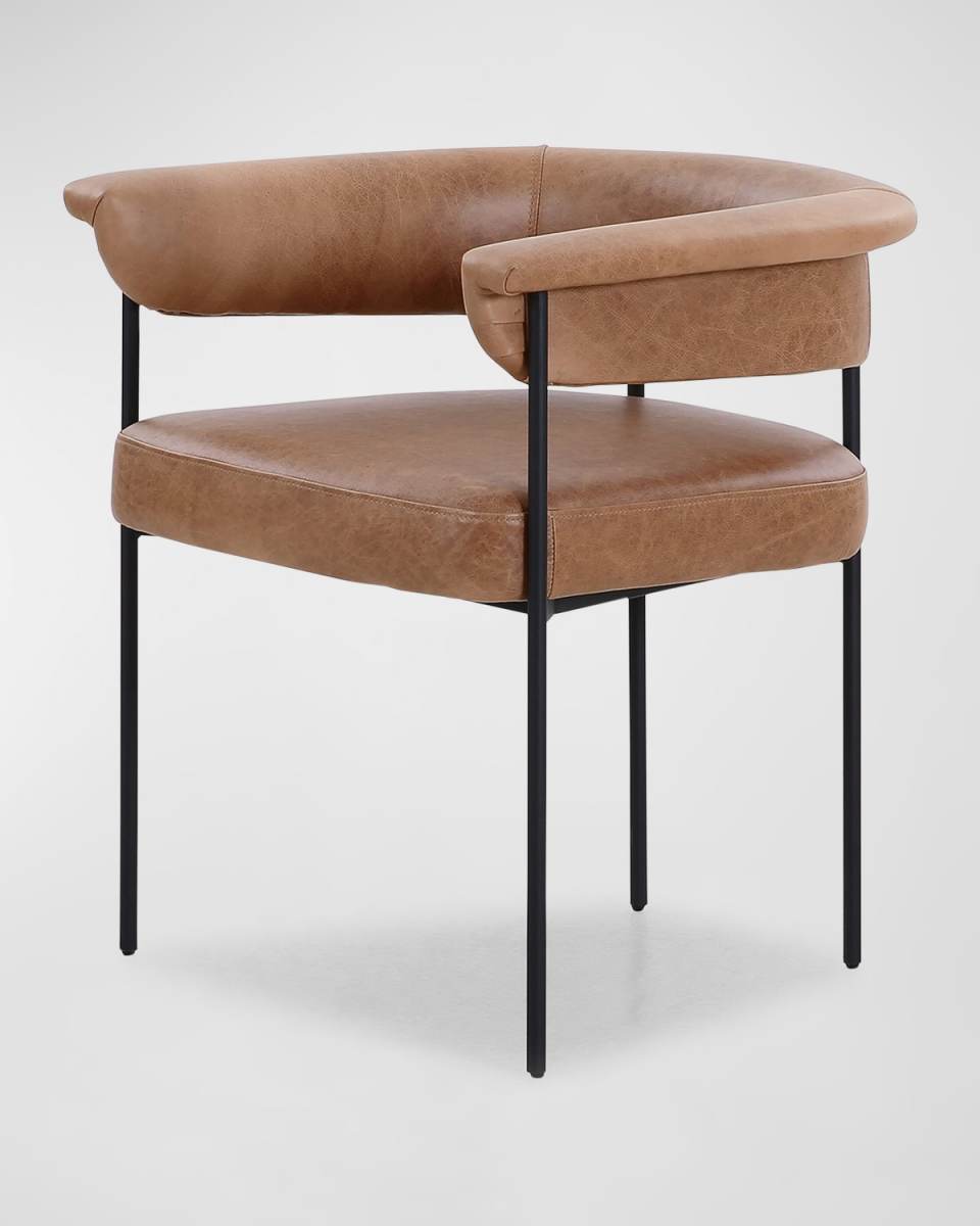 Carrie Brown Leather Dining Chair