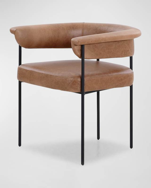 Carrie Brown Leather Dining Chair