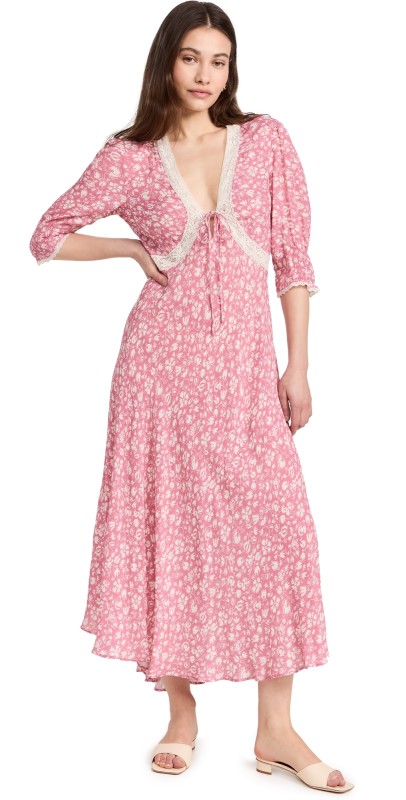 RIXO Amina Dress Amelie Floral Pink