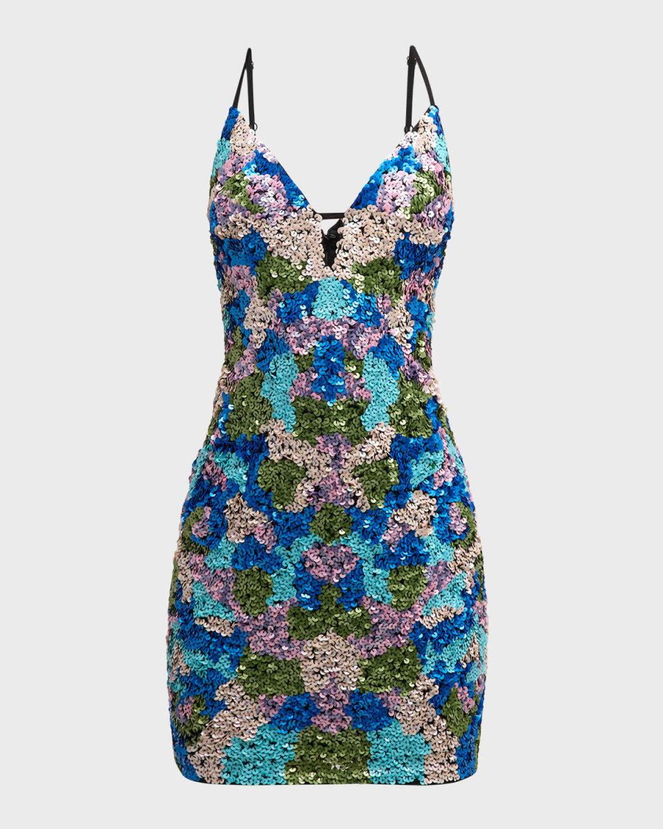 Sleeveless Cutout Sequin Mini Dress