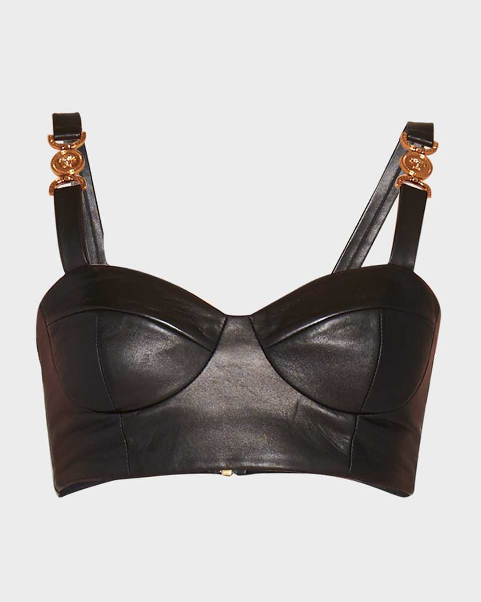 Medusa Leather Bralette Top