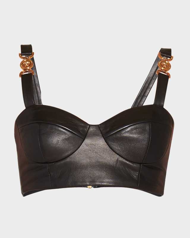 Medusa Leather Bralette Top