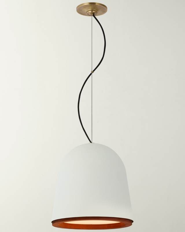 Murphy Small Pendant In Plaster White And Dark Teak By Marie Flanigan